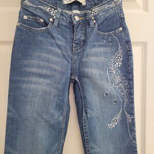 Embroidered Blue Women's Jeans